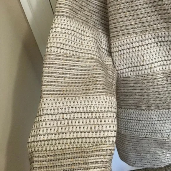 Chico’s Sz 2 Gold Silver Blazer Jacket Holiday - Picture 6 of 8